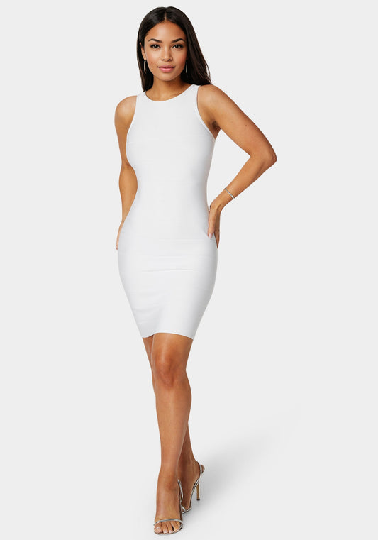Racer Neck Bandage Short Dress