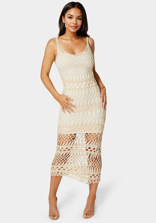Openwork Crochet Maxi Dress