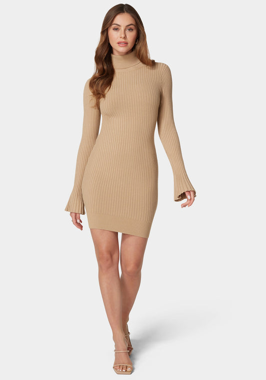 Autumn Bell Sleeve Sweater Dress