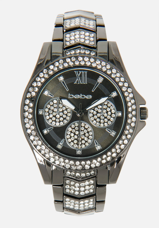 Beilave Crystal Accent Link Watch